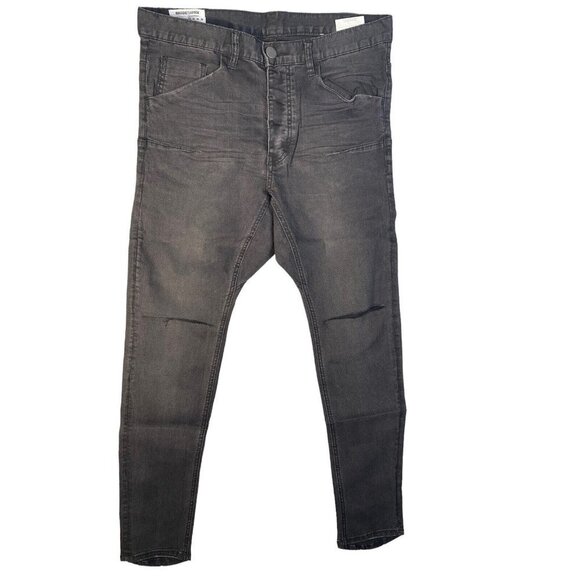 Man x One Teaspoon Mens Black Punk Mr Bones Super Skinny Jeans Size 31R - Picture 2 of 10